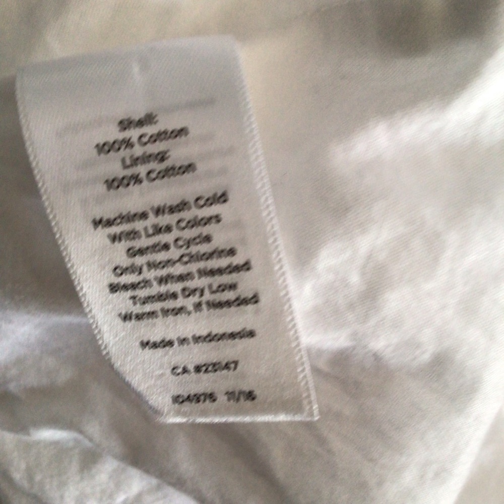 Talbots White Textured Lace-Up Blouse Size 3X roll up sleeve - Picture 10 of 10